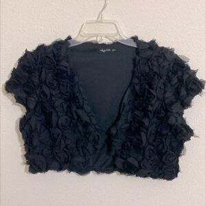 NWOT RUBY ROX Women's Light-weight Floral Design Bolero Top Size 2X